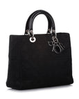 Cannage Lady D1OR Nylon Handbag Black