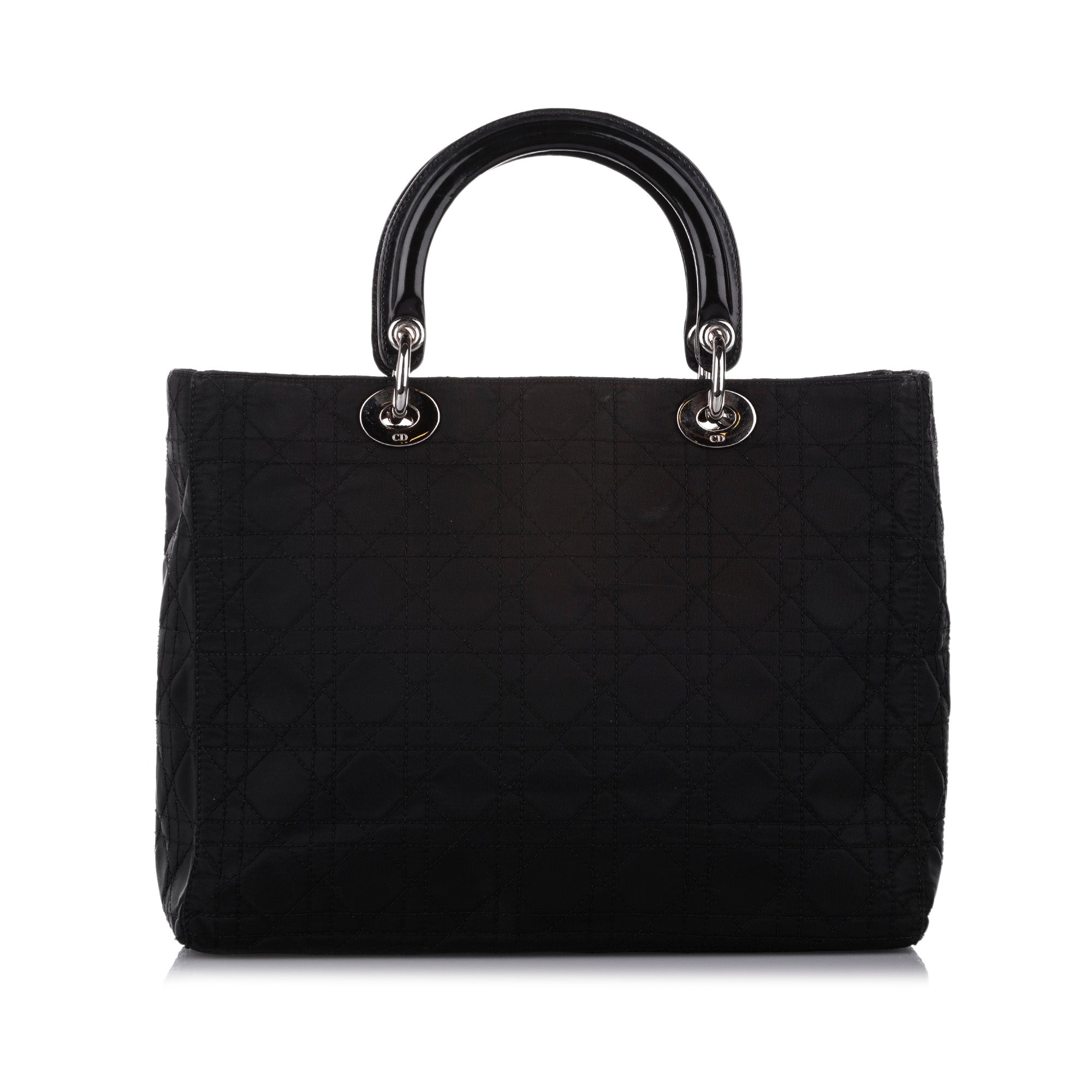 Cannage Lady D1OR Nylon Handbag Black