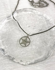 Christian D1OR  Star Motif Necklace Silver Vintage 37kear