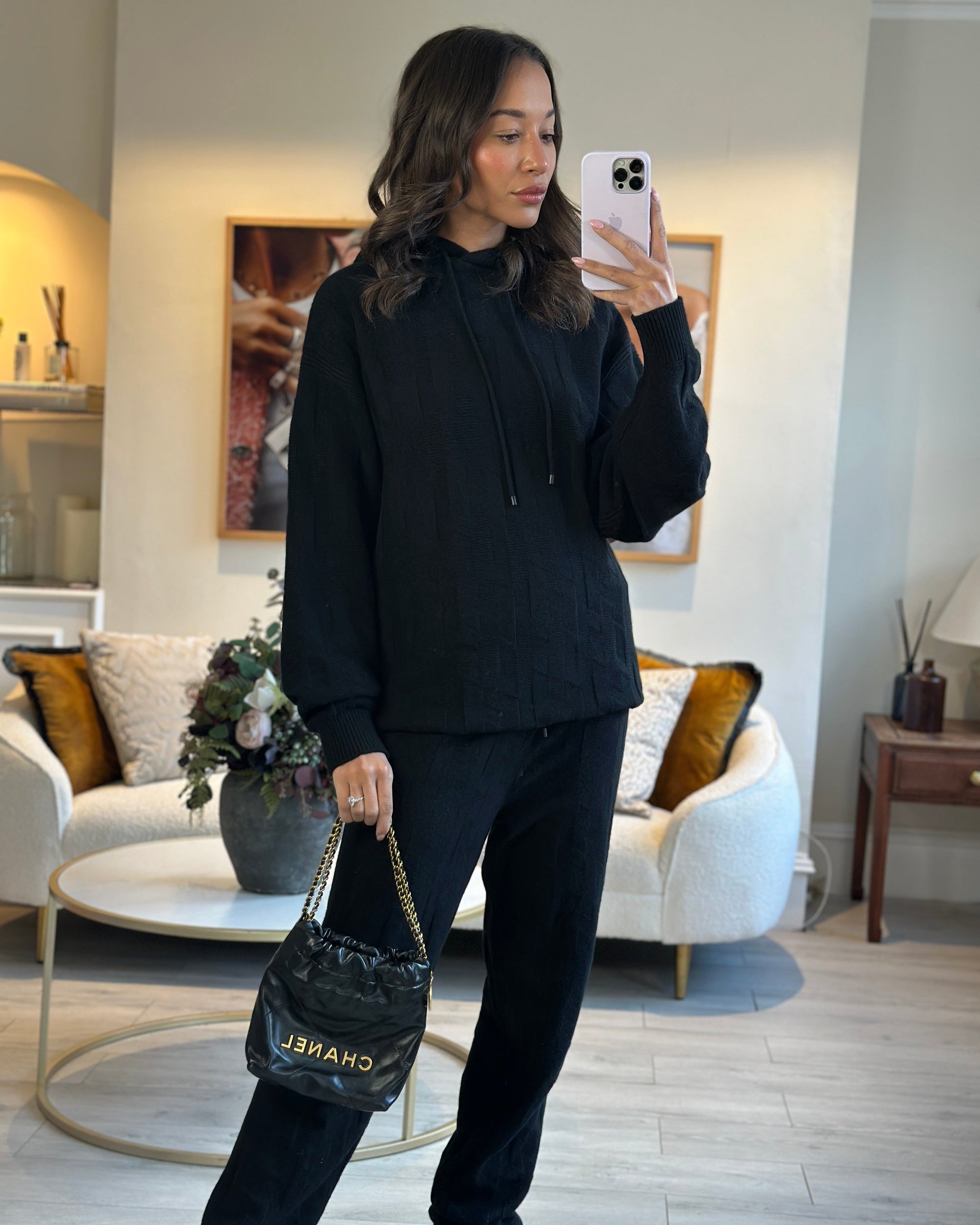 *RARE* CH Mini 22 Bag in Black Shiny Calfskin with Gold Hardware