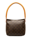 Brown LV Monogram Looping MM Shoulder Bag