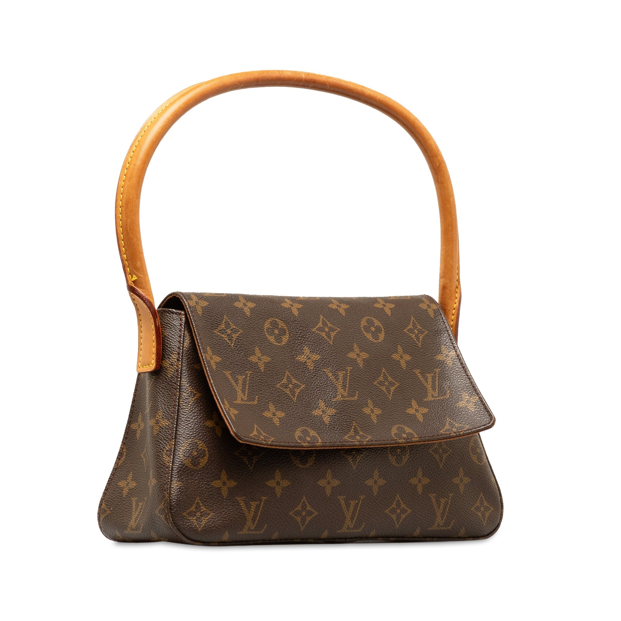 Brown LV Monogram Looping Mini Shoulder Bag
