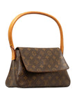 Brown LV Monogram Looping Mini Shoulder Bag