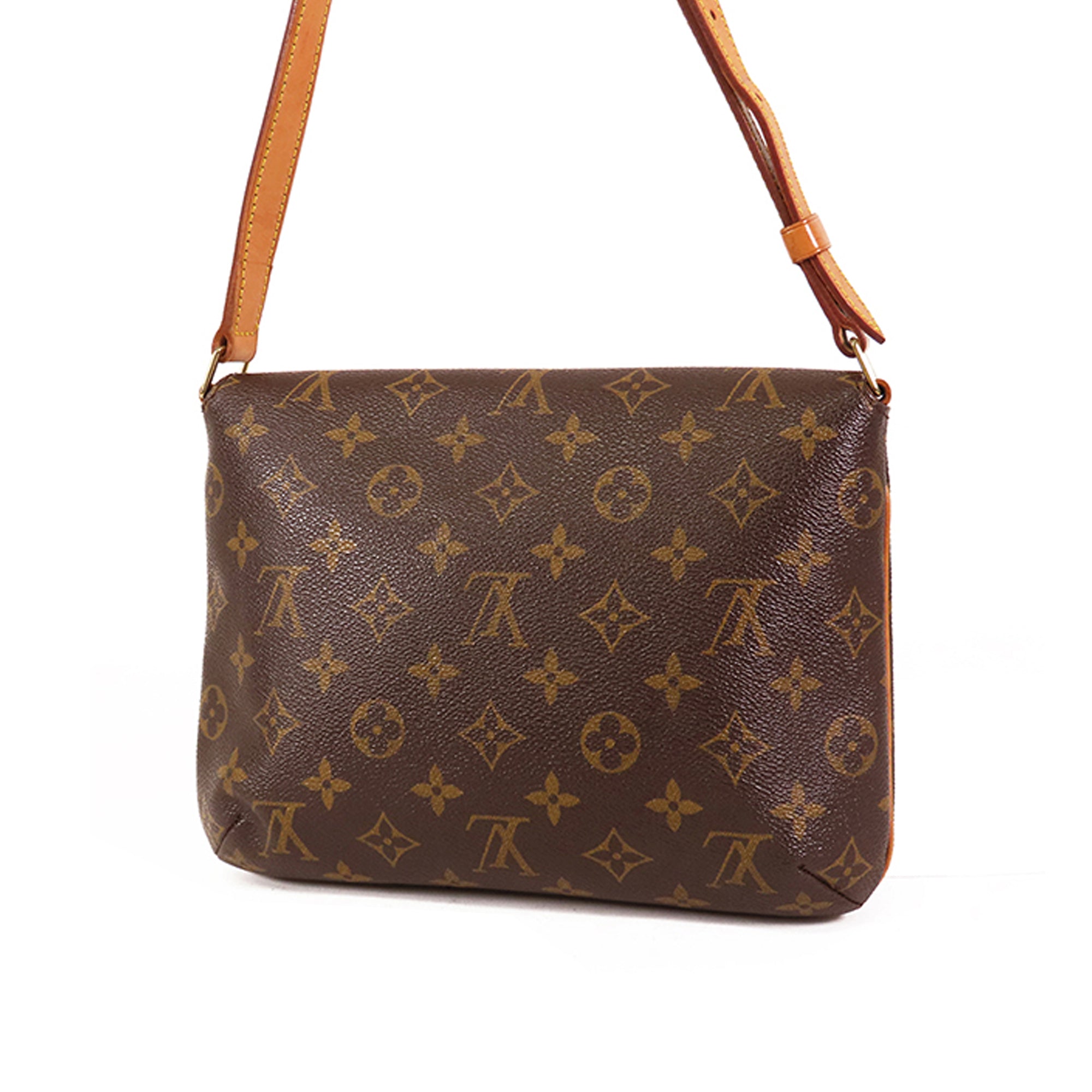 Brown LV Monogram Musette Tango Long Strap Crossbody Bag