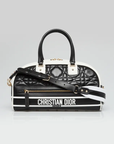 CHRISTIAN D1OR Black/White Quilted Leather Mini Vibe Bowling Bag