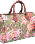 (WMNS) GCCI GG Blooms Logo Printing Canvas Boston Ebony / Pink Handbag 409527-KU2IN-8693