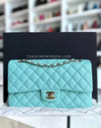 *Rare* CH Classic Flap Medium - Caviar 25CM Quilted Tiffany Blue Gold Hardware Series 27