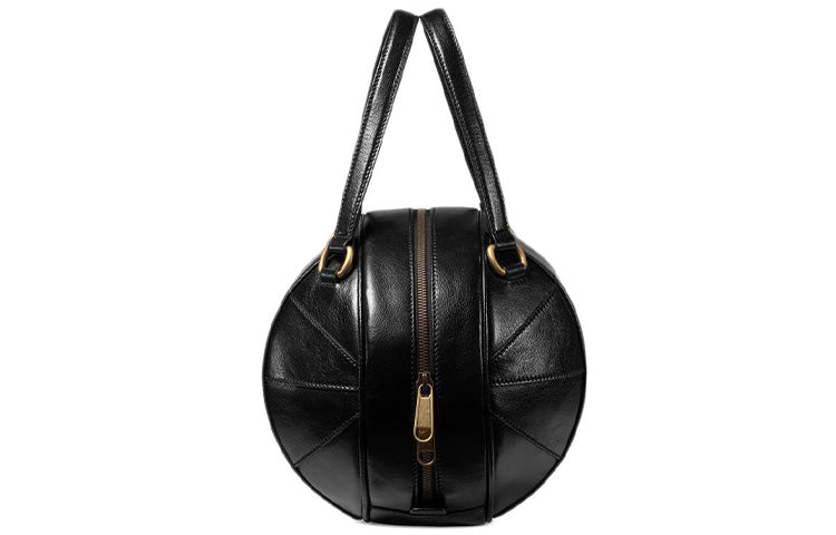 (WMNS) GCCI Unisex Leather Enamel Logo Handbag Black 536110-0PL0T-1000