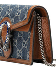 (WMNS) GCCI Dionysus Logo Denim Messenger Bag Gray Blue / Brown Retro 476432-2KQFN-4483