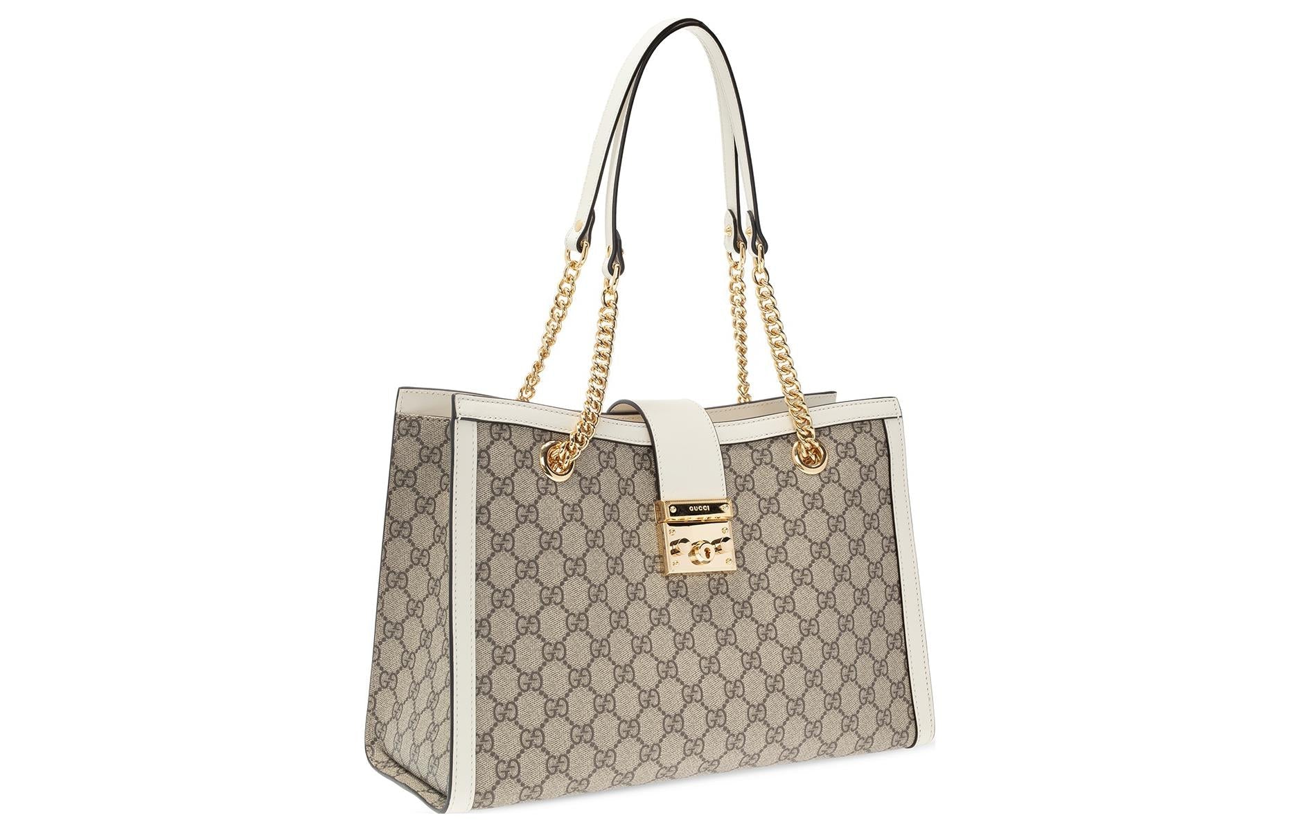 (WMNS) GCCI Padlock Middle-Sized BackBag White/Brown 479197-KHNKG-9761