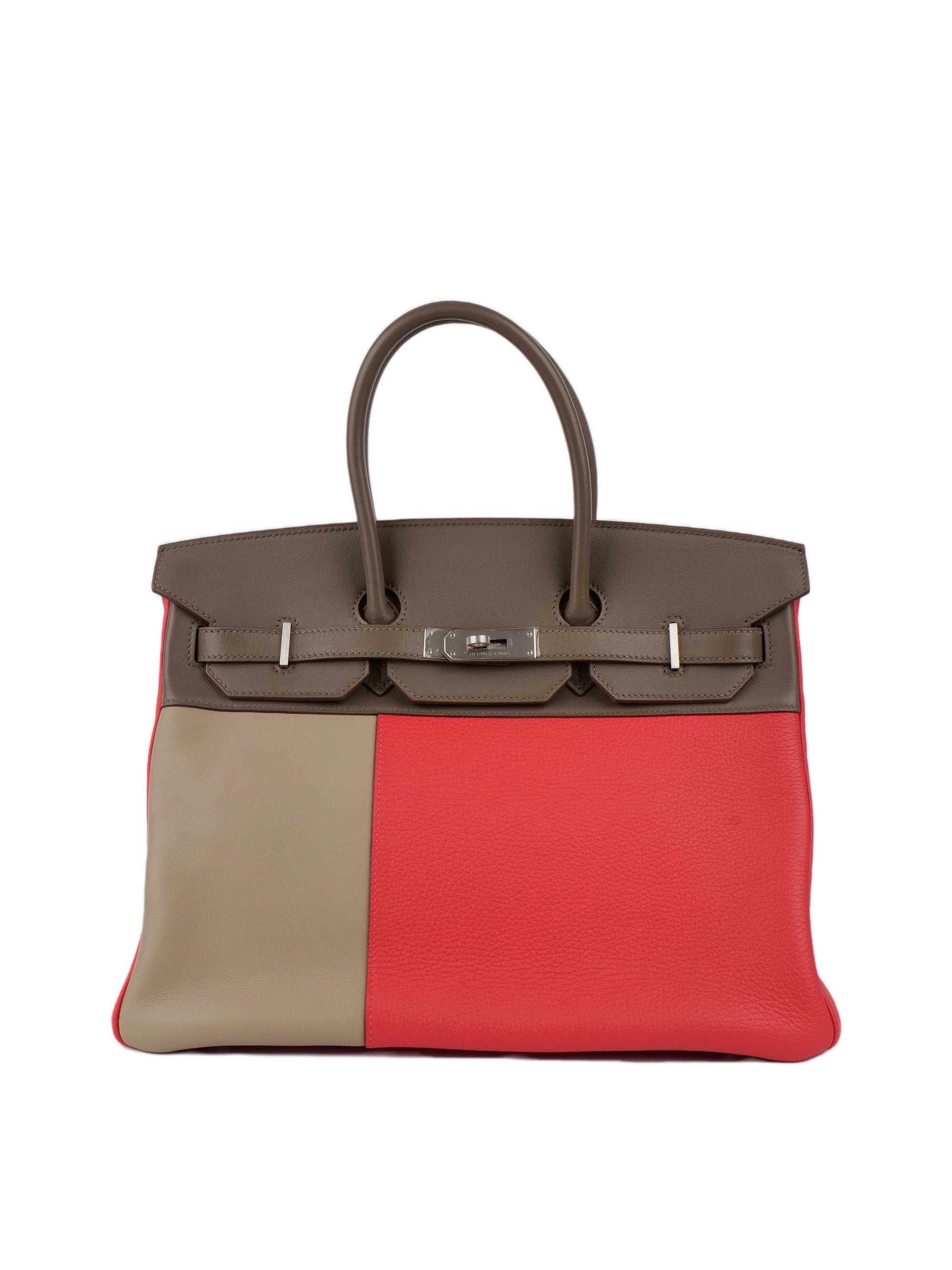 HMS Limited Edition Tricolour Rose Jaipur, Argile and Etoupe Birkin 35.