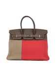 HMS Limited Edition Tricolour Rose Jaipur, Argile and Etoupe Birkin 35.