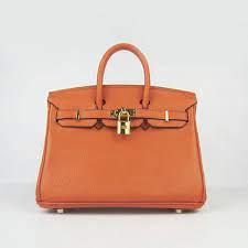 HMS Birkin 25cm Handbag 6068 orange golden