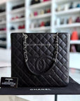 *Rare XL Size* CH PST Petite Shopping Tote - XL Caviar Large Quilted Black Gold Hardware Series 16