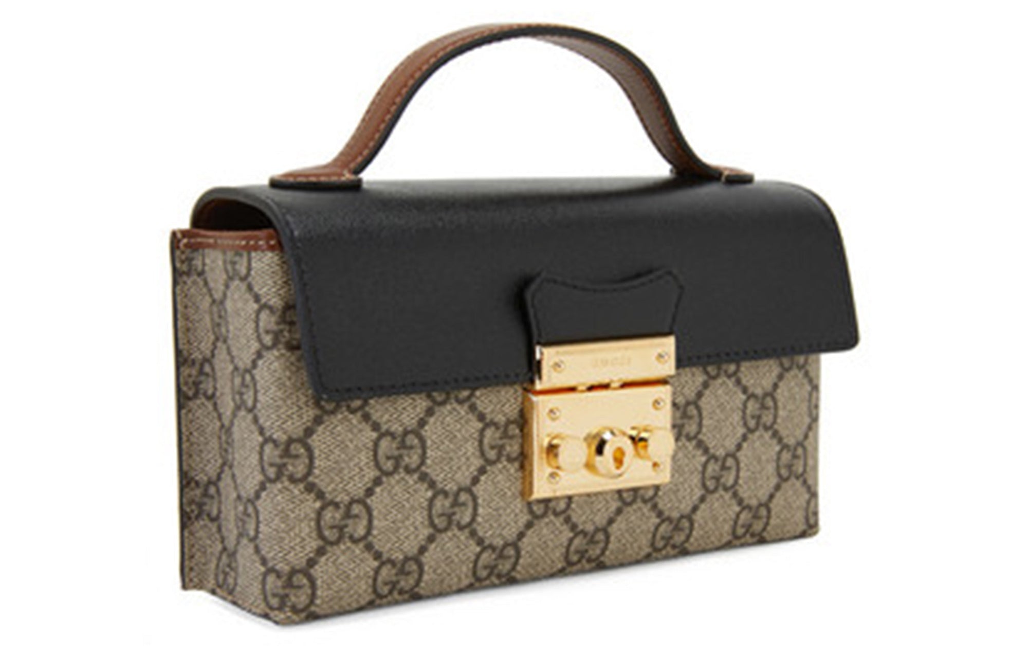 (WMNS) GCCI Padlock Metallic Logo Canvas Box Mini Ebony / Black Handbag 652683-96GAG-9785