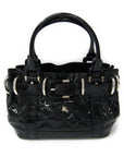 BBERRY Black Quilted Patent Leather Beaton Tote (SHA-13766)