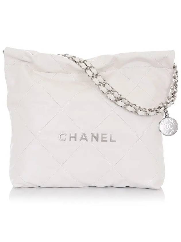 22 Small Calfskin Shoulder White CH