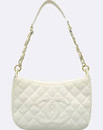 A20993 Ivory White Color Timeless Caviar Hobo Bag CH