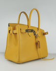 HMS Birkin 30cm Togo Leather Handbags Yellow Golden