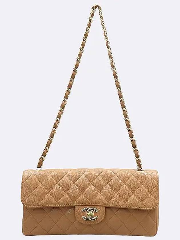 A35731 Camel Caviar Classic S Size Gold One Chain Shoulder Bag CH