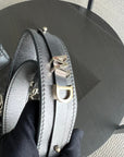 *ABC Strap* D1OR Lady Small MyABC Cannage Calfskin Metallic Gunmetal Grey Golden Hardware