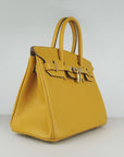 HMS Birkin 30cm Togo Leather Handbags Yellow Golden