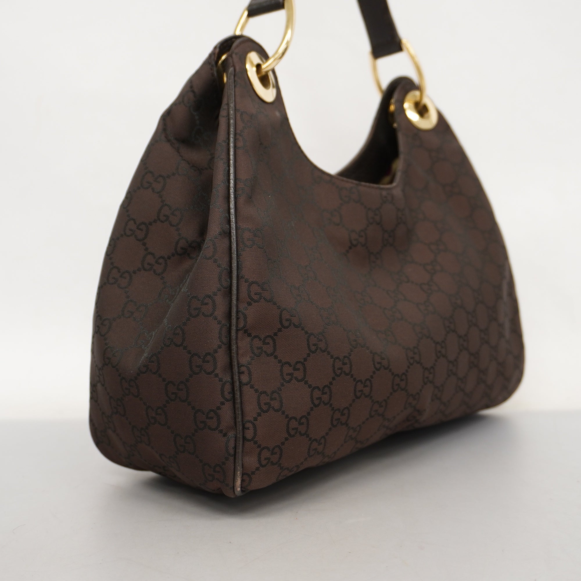 GCCI  257265 Women's Nylon Shoulder Bag Brown