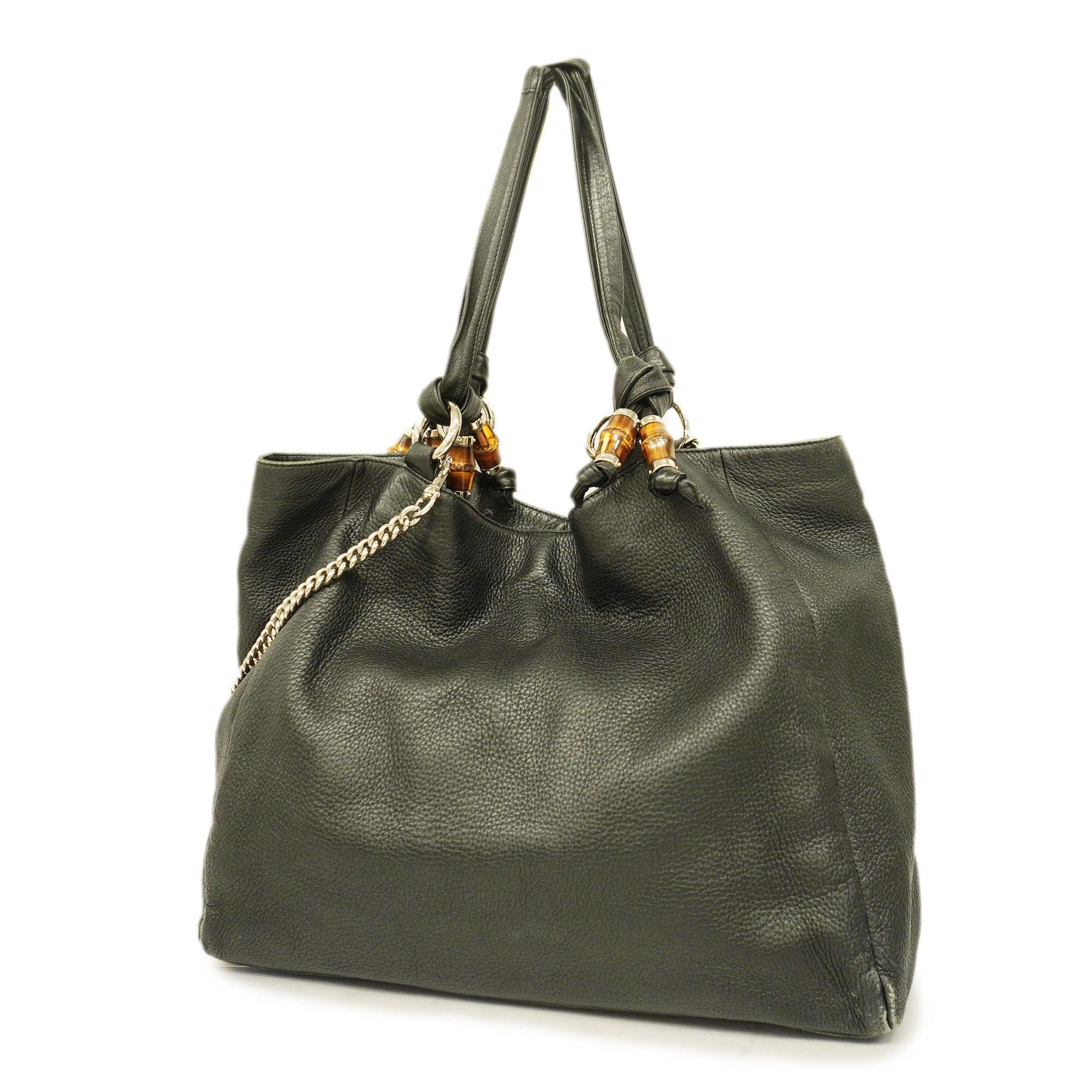 GCCI  Bamboo Tote Bag 232942 Women's Leather Tote Bag Black