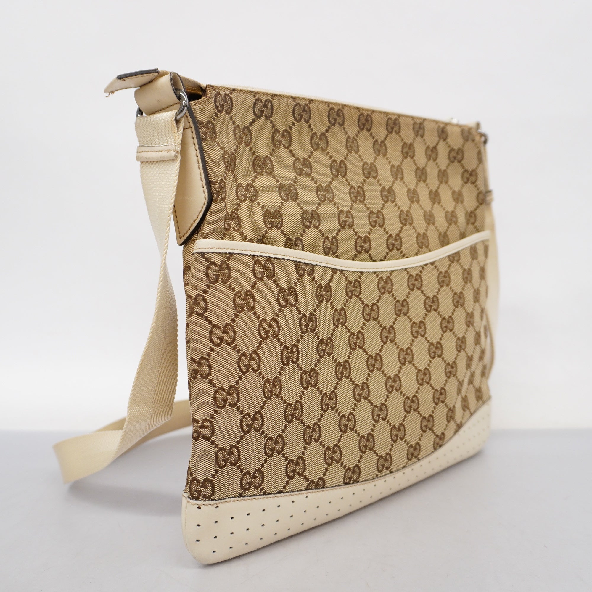 GCCI  GG Canvas Shoulder Bag 145857 Women's Shoulder Bag Beige,Ivory