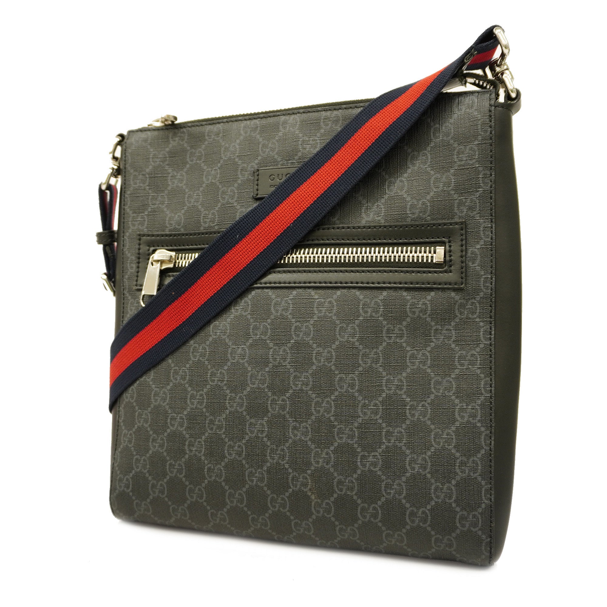 GCCI  474137 Men's PVC,Leather Shoulder Bag Black
