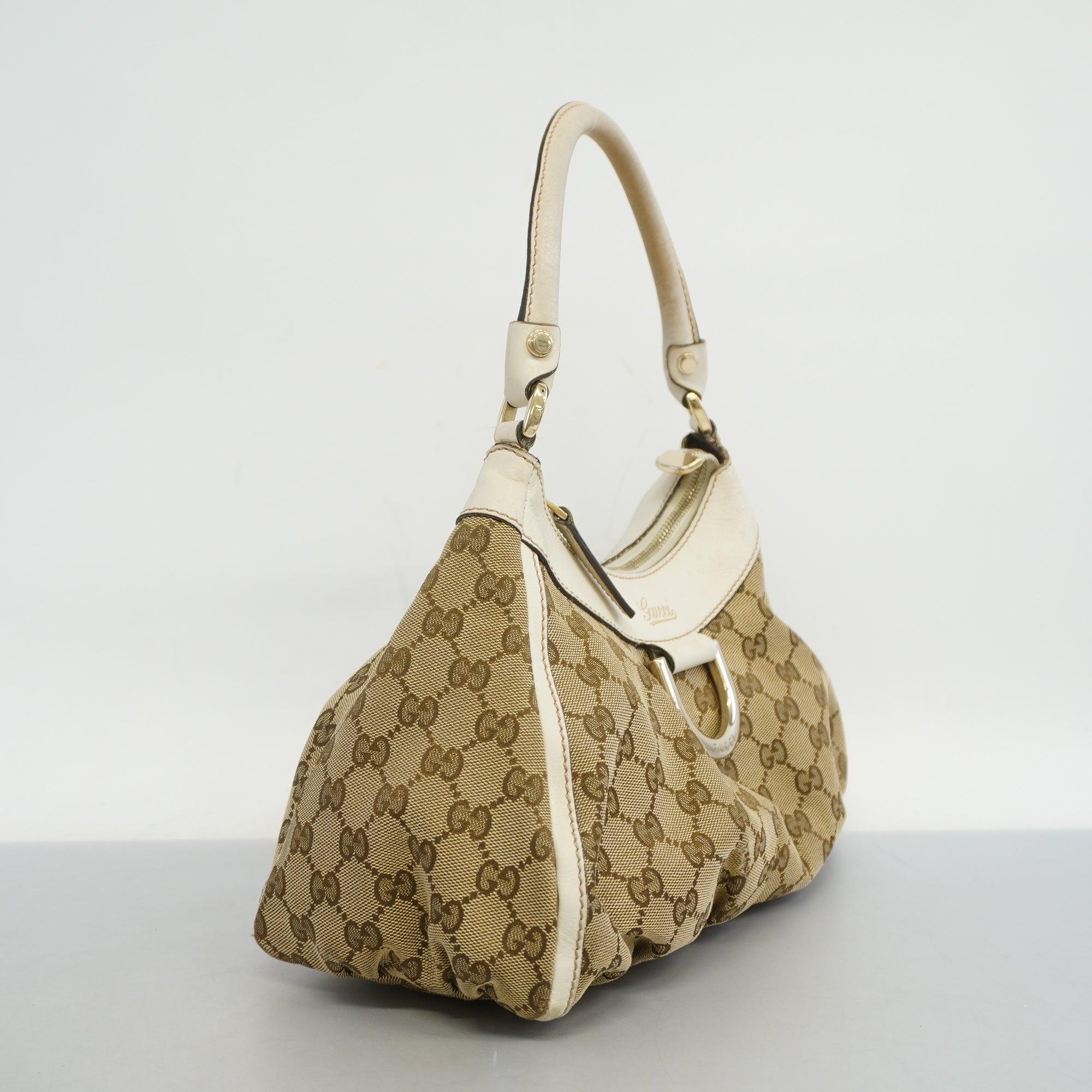 GCCI  GG Canvas Handbag 190525 Women's Handbag Beige,White