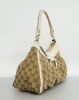 GCCI  GG Canvas Handbag 190525 Women's Handbag Beige,White