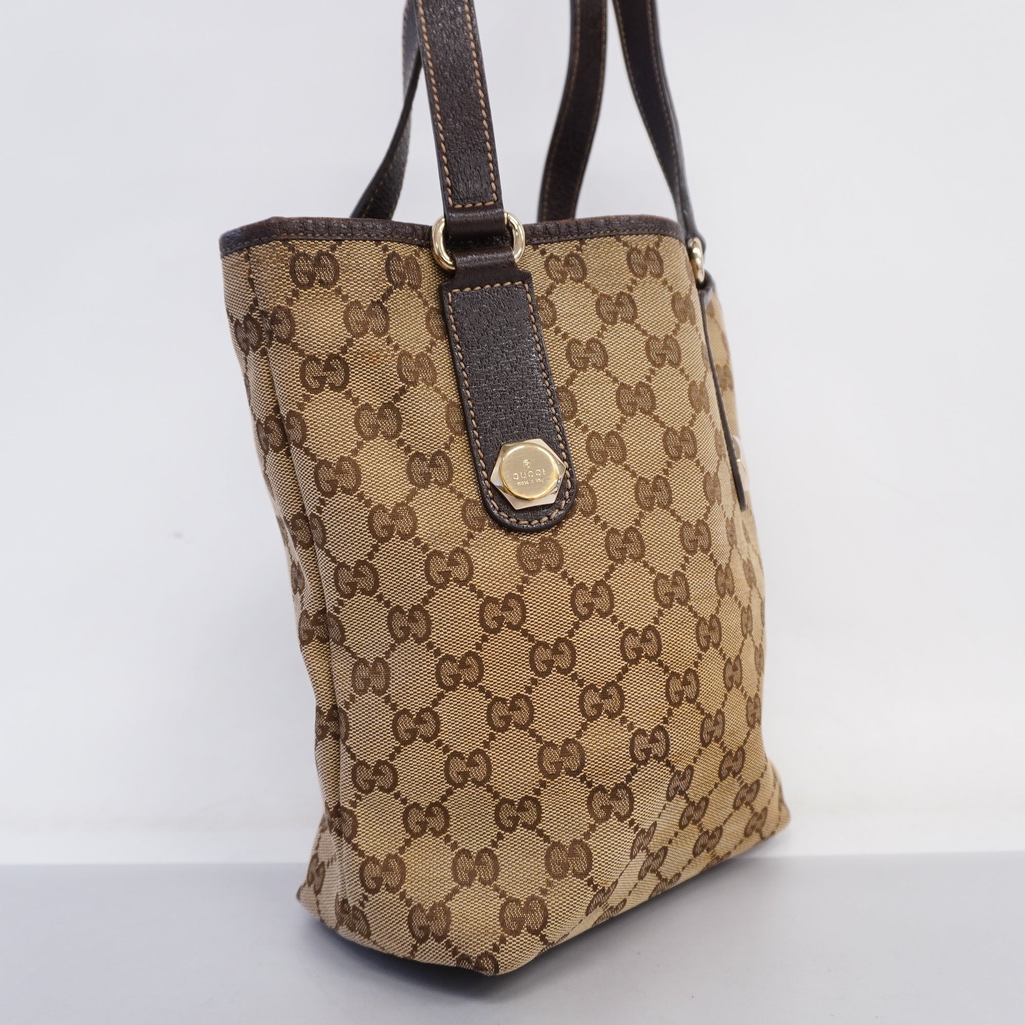 GCCI  153361 Women's GG Canvas Tote Bag Beige,Brown