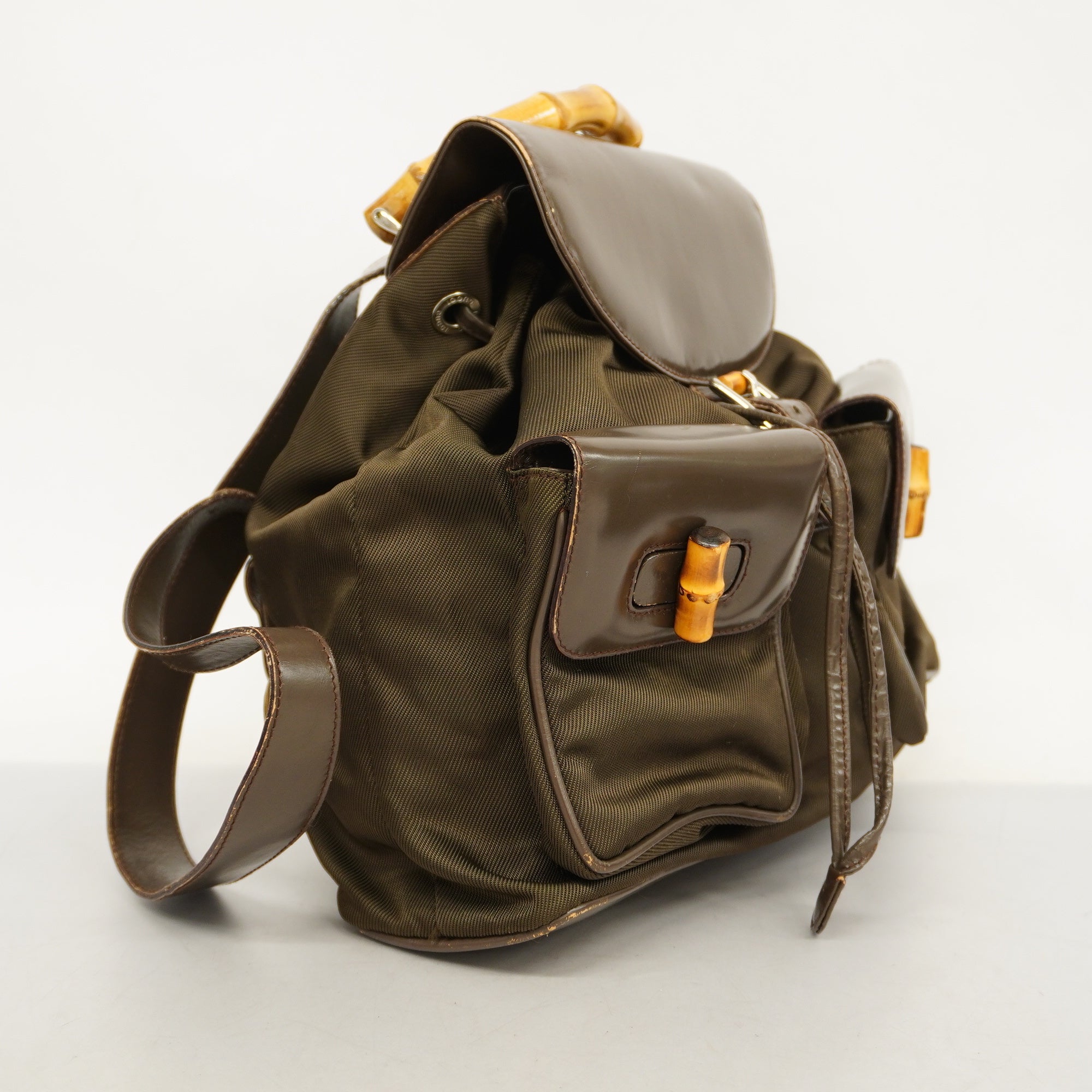 GCCI  Bamboo Rucksack 003 2058 0016 5 Women's Nylon Backpack Brown