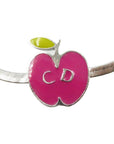 Christian D1OR Choker Necklace Apple Pink Silver Metal 0157