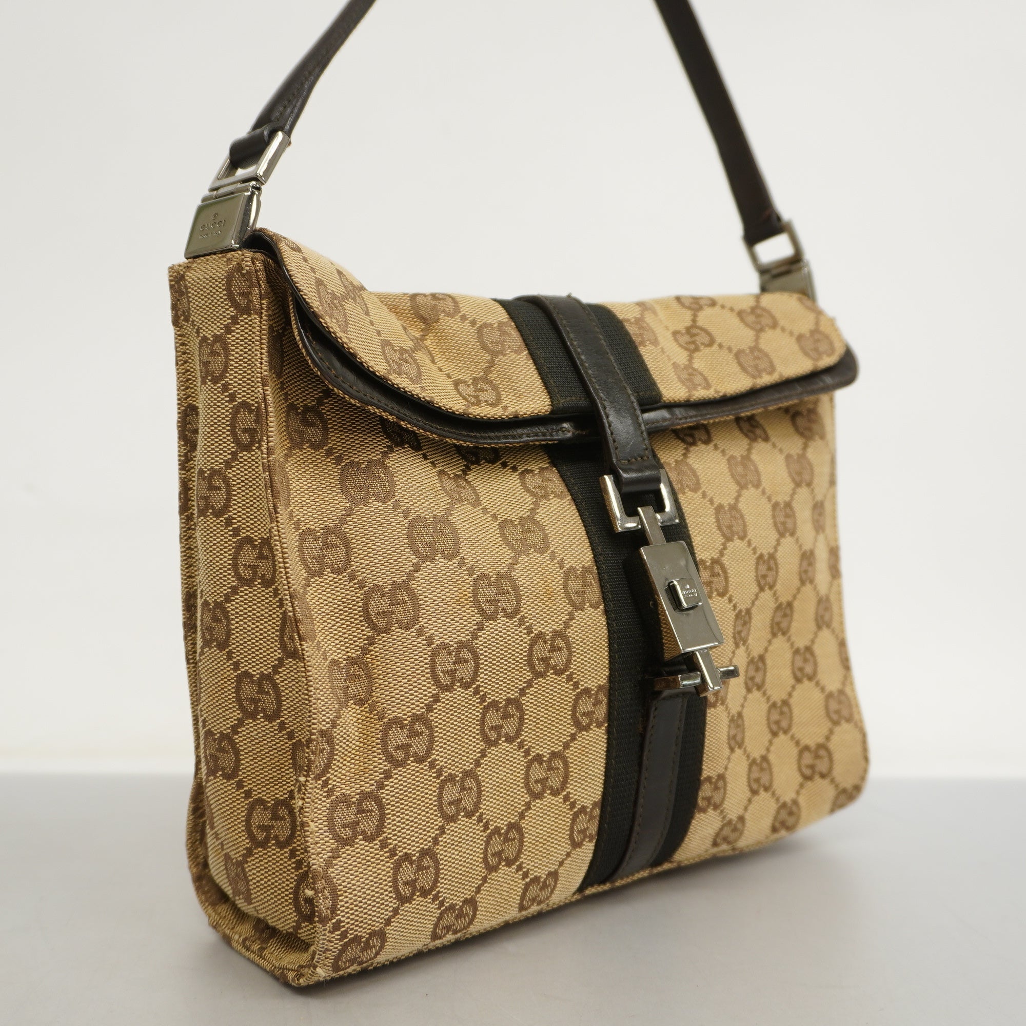 GCCI  Jackie Shoulder Bag 001 3734 Women's GG Canvas Beige,Brown