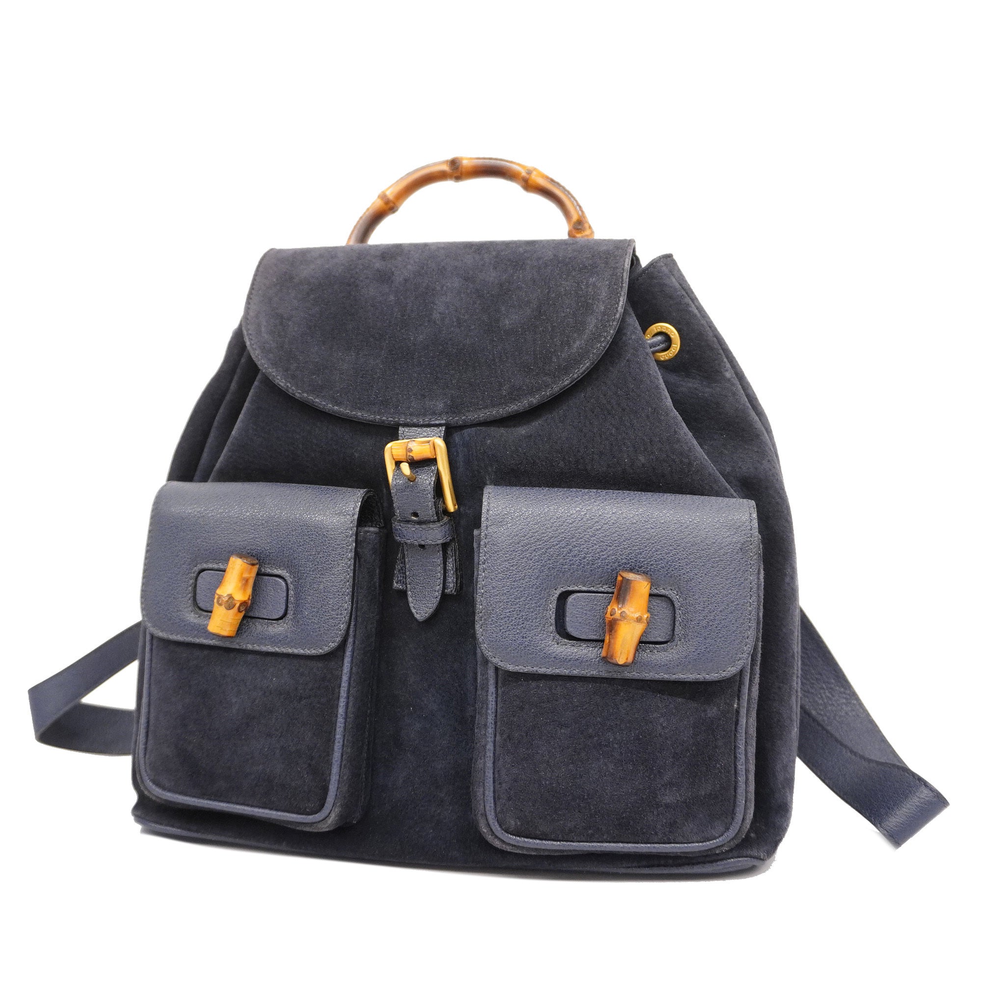 GCCI  Bamboo Rucksack 003 2058 0016 Women's Leather,Suede Backpack Navy