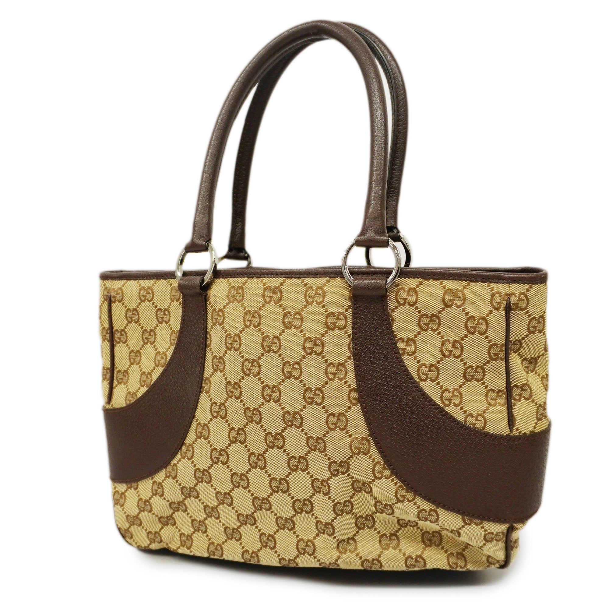 GCCI  GG Canvas 113011 Women's Tote Bag Beige,Brown