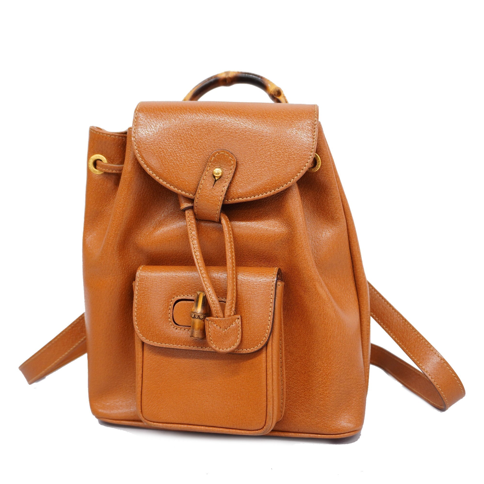 GCCI  Bamboo Rucksack 003 1705 0030 Women's Leather Backpack Brown