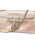 GCCI  Horsebit Shoulder Bag Emily Enamel 295402 Women's Shoulder Bag Pink