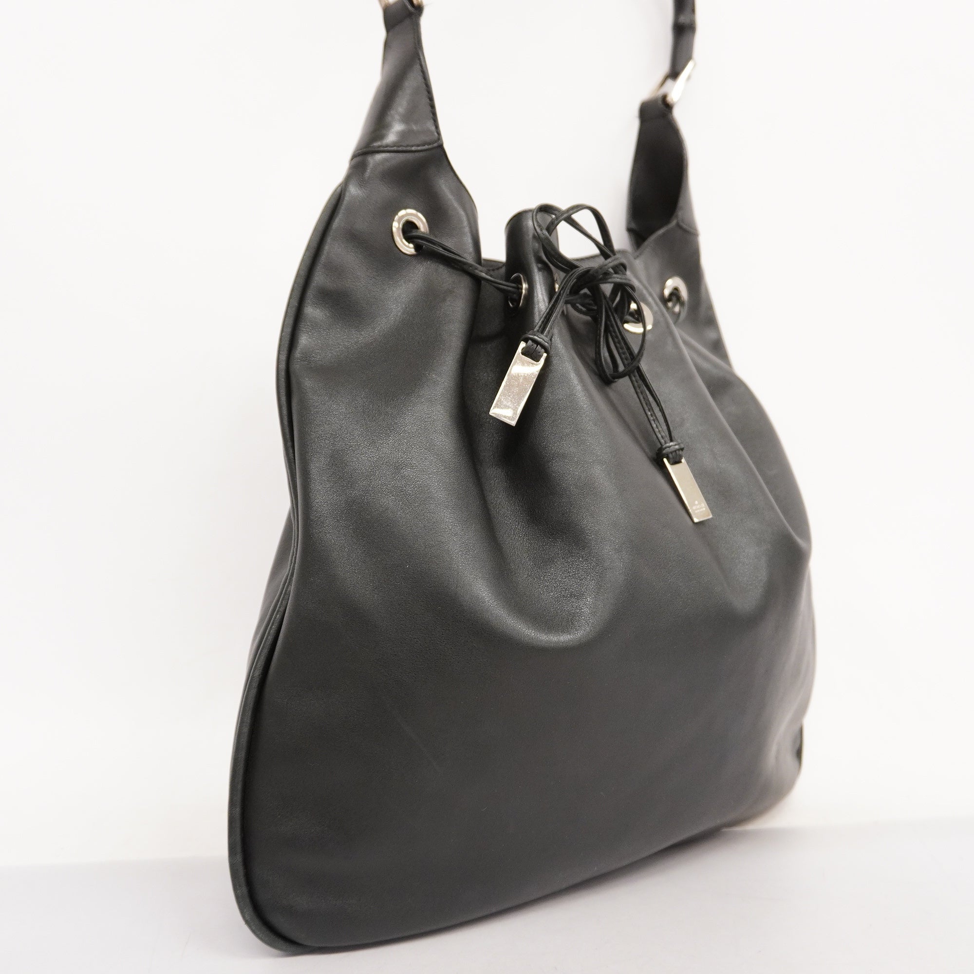 GCCI  Bamboo Shoulder Bag 001 4006 Women's Leather Shoulder Bag Black