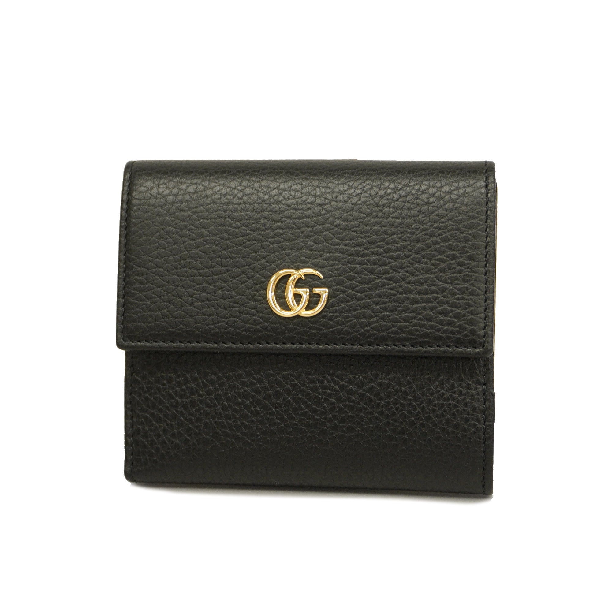 GCCI  GG Marmont Gold Hardware 456122 Women's Leather Wallet Black
