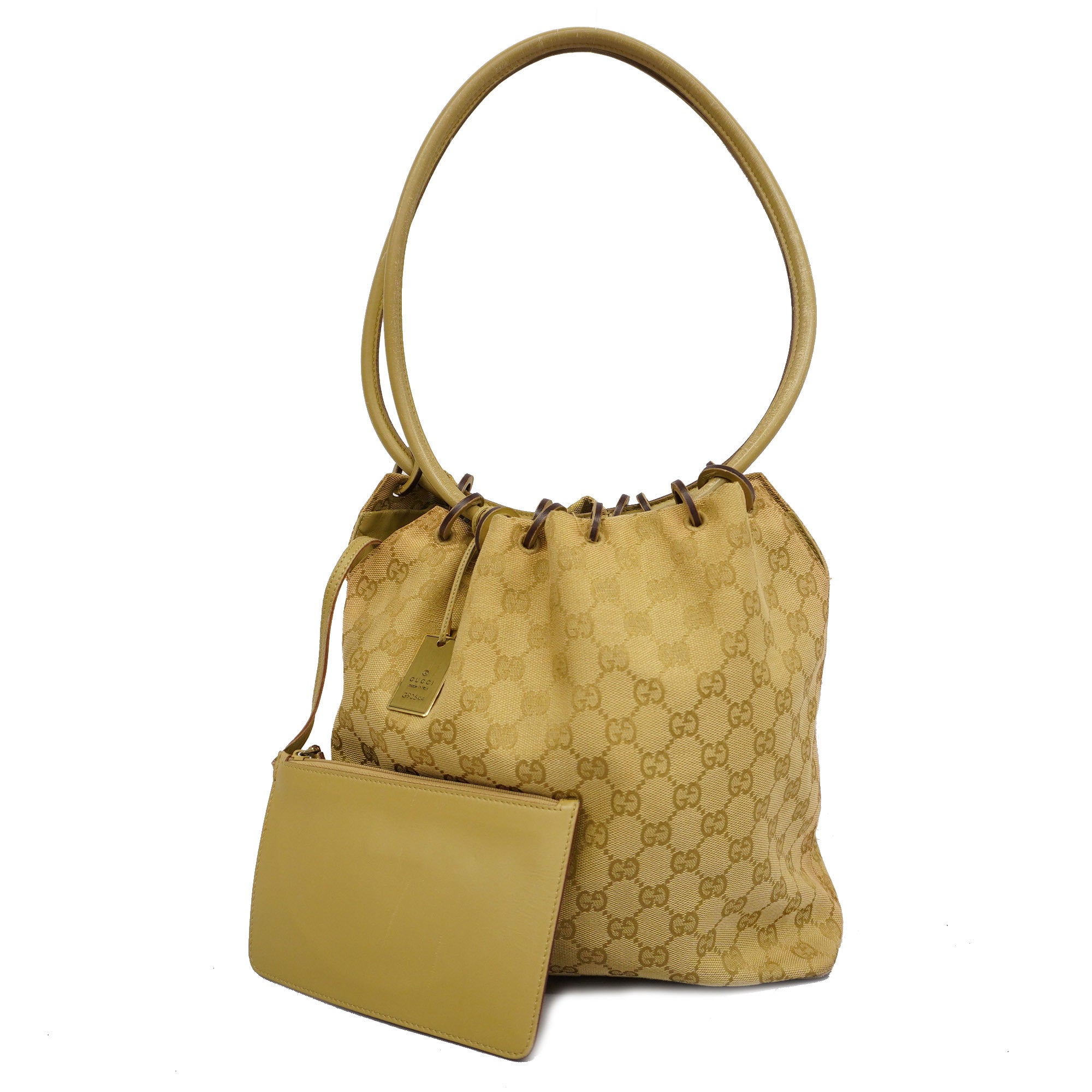 GCCI  90644 Women's GG Canvas Shoulder Bag Beige