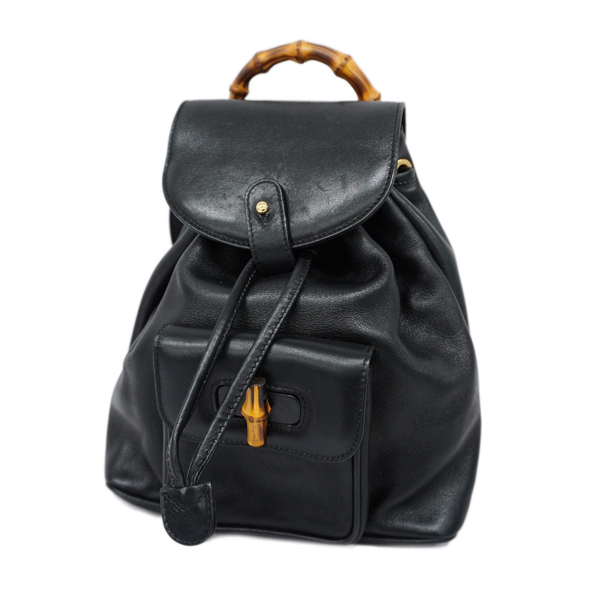 GCCI  Bamboo Rucksack 003 2058 0030 Women's Leather Backpack Black