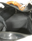 GCCI  Bamboo Shoulder Bag 000 1998 0531 Women's Nylon Shoulder Bag Black