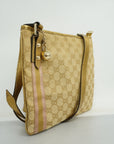 GCCI  GG Canvas Shoulder Bag 144388 Women's Leather Beige,Gold