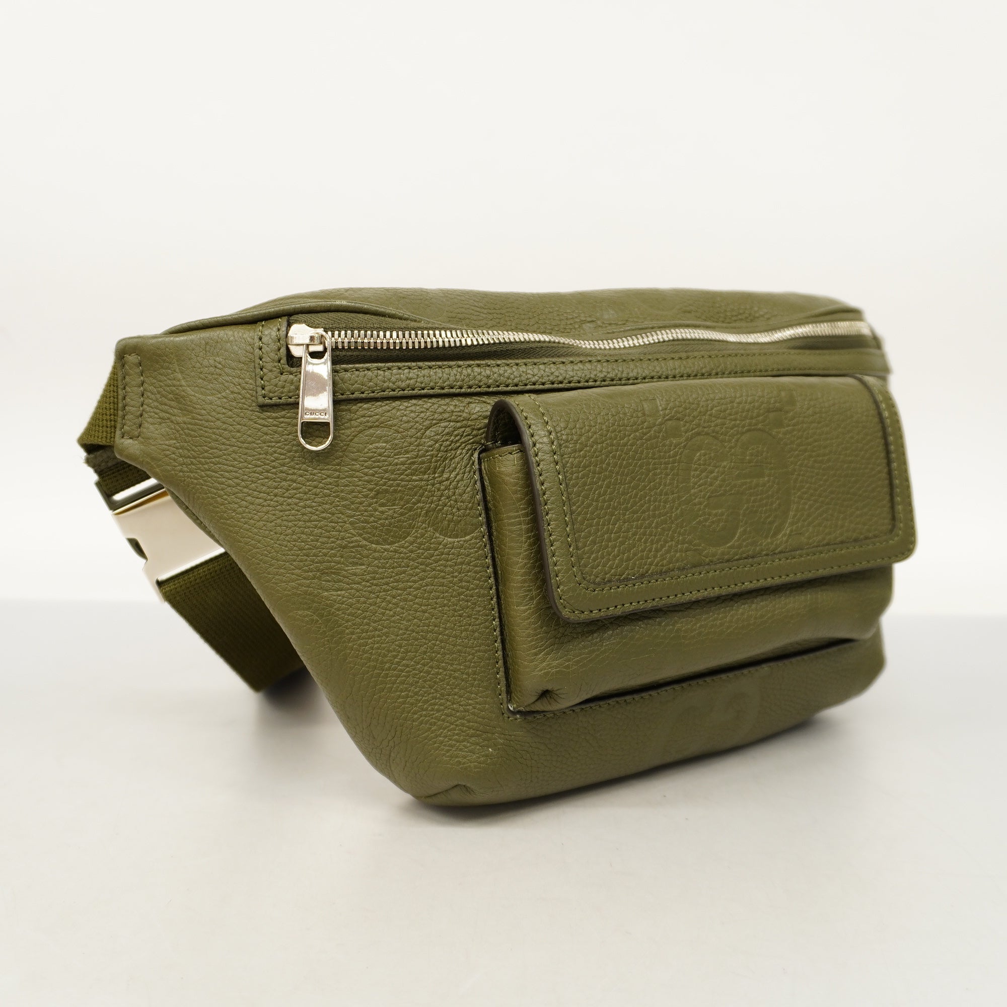 GCCI  Jumbo GG 645093 Men's Leather Sling Bag Khaki
