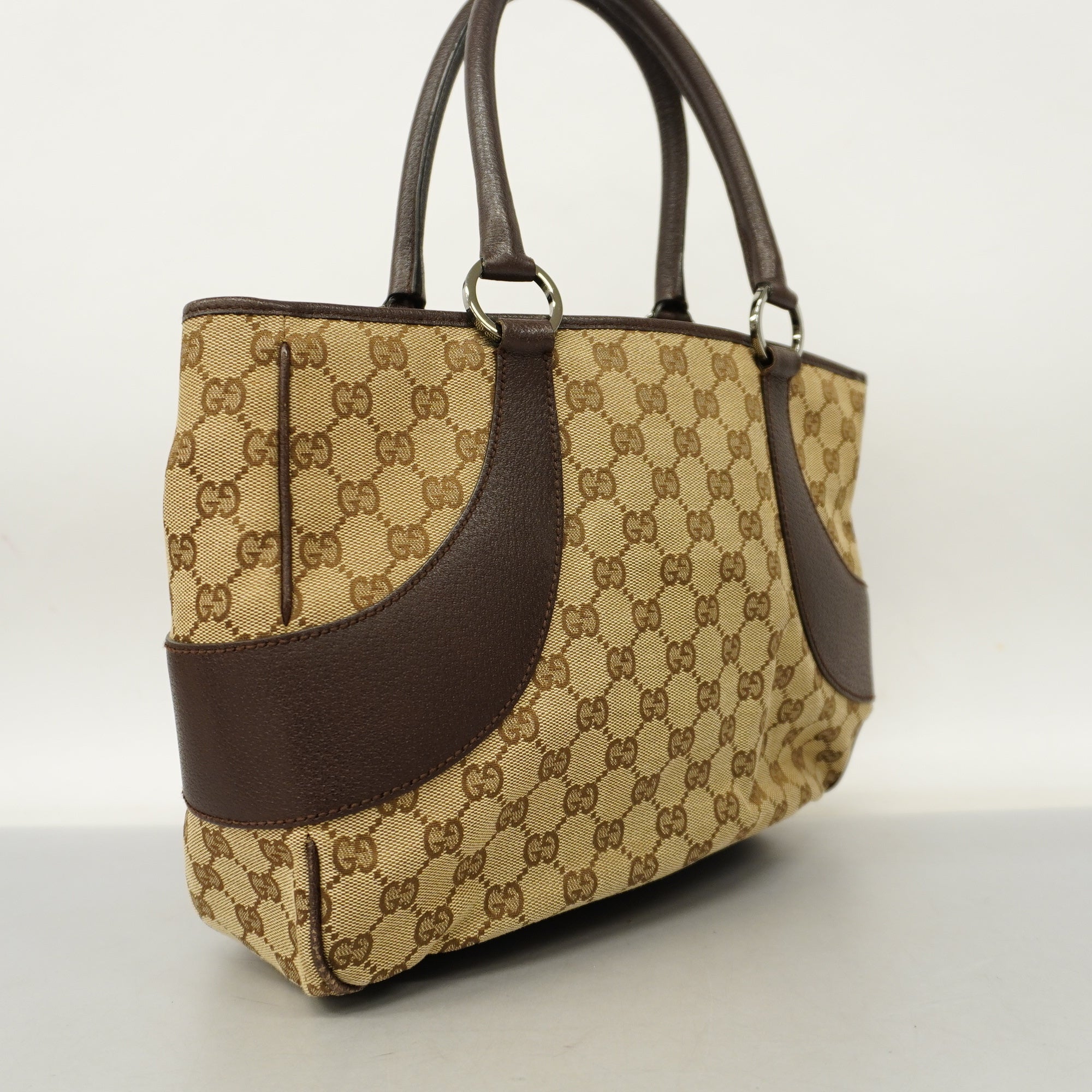 GCCI  GG Canvas 113011 Women's Tote Bag Beige,Brown