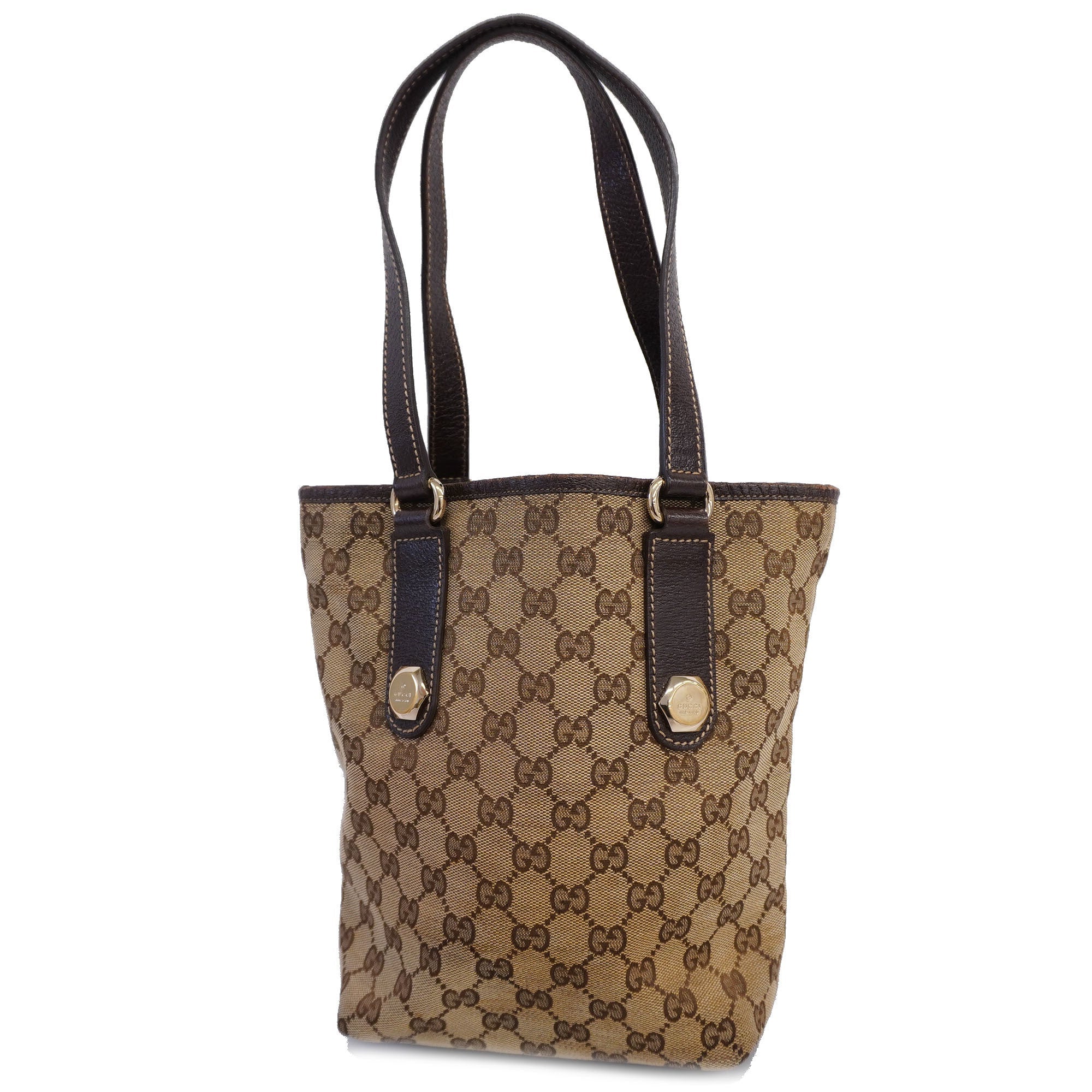 GCCI  153361 Women's GG Canvas Tote Bag Beige,Brown
