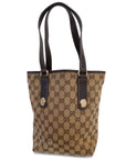GCCI  153361 Women's GG Canvas Tote Bag Beige,Brown